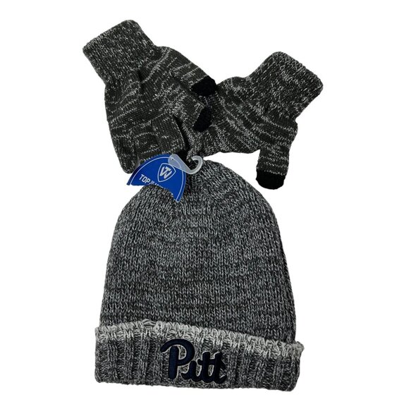 Pittsburgh Panthers Knit Stocking Hat & Gloves Top Of The World Youth OSFM NCAA - Picture 1 of 8
